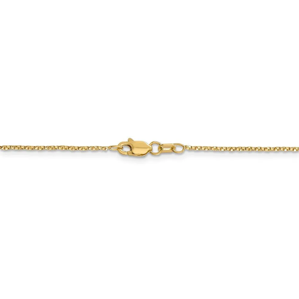 0.95mm, 14k Yellow Gold, Twisted Box Chain Necklace