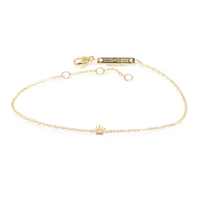 14k Itty Bitty Pavé Diamond Crown Bracelet