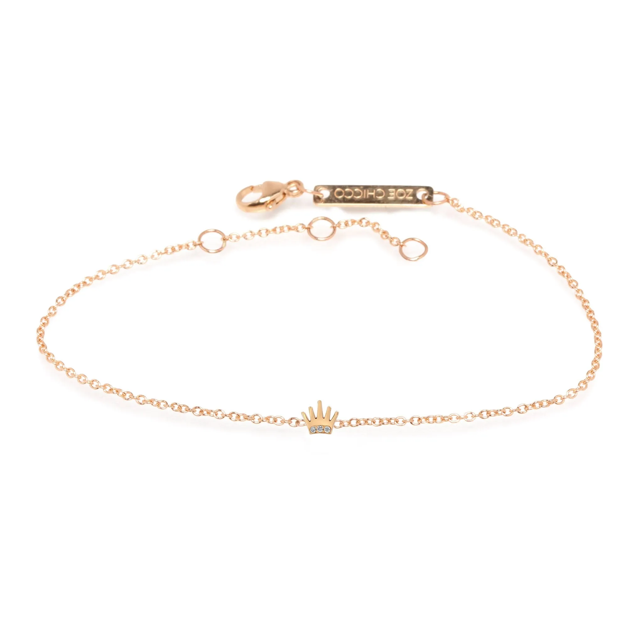 14k Itty Bitty Pavé Diamond Crown Bracelet