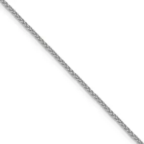 1.5mm 10k White Gold Solid Diamond Cut Wheat Chain Necklace