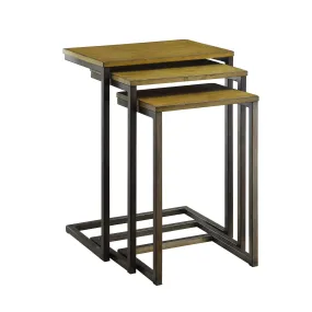 24" Black And Brown Solid Wood Rectangular End Table By Homeroots