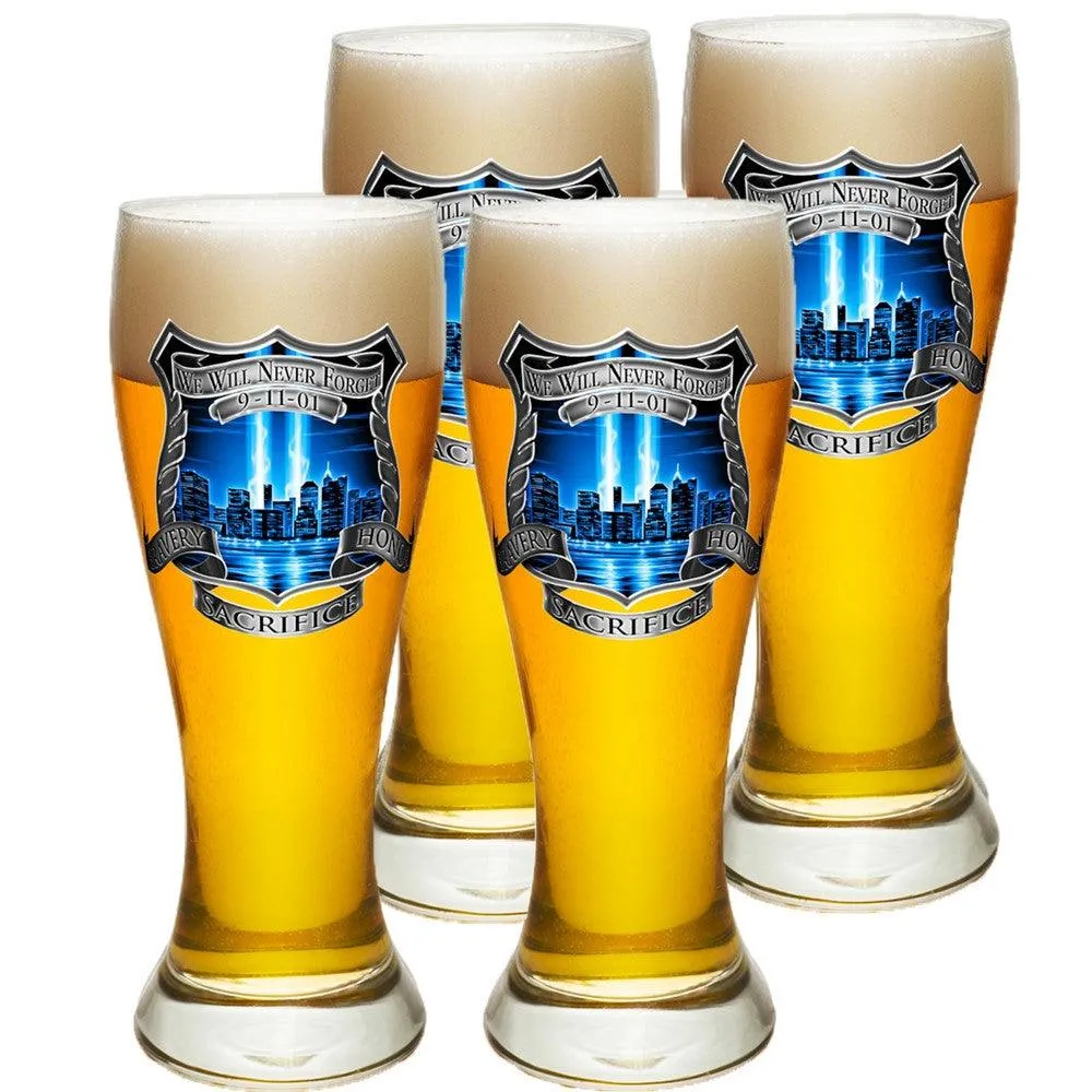 9/11 Police Blue Skies Pilsner Glass Set