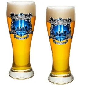 9/11 Police Blue Skies Pilsner Glass Set