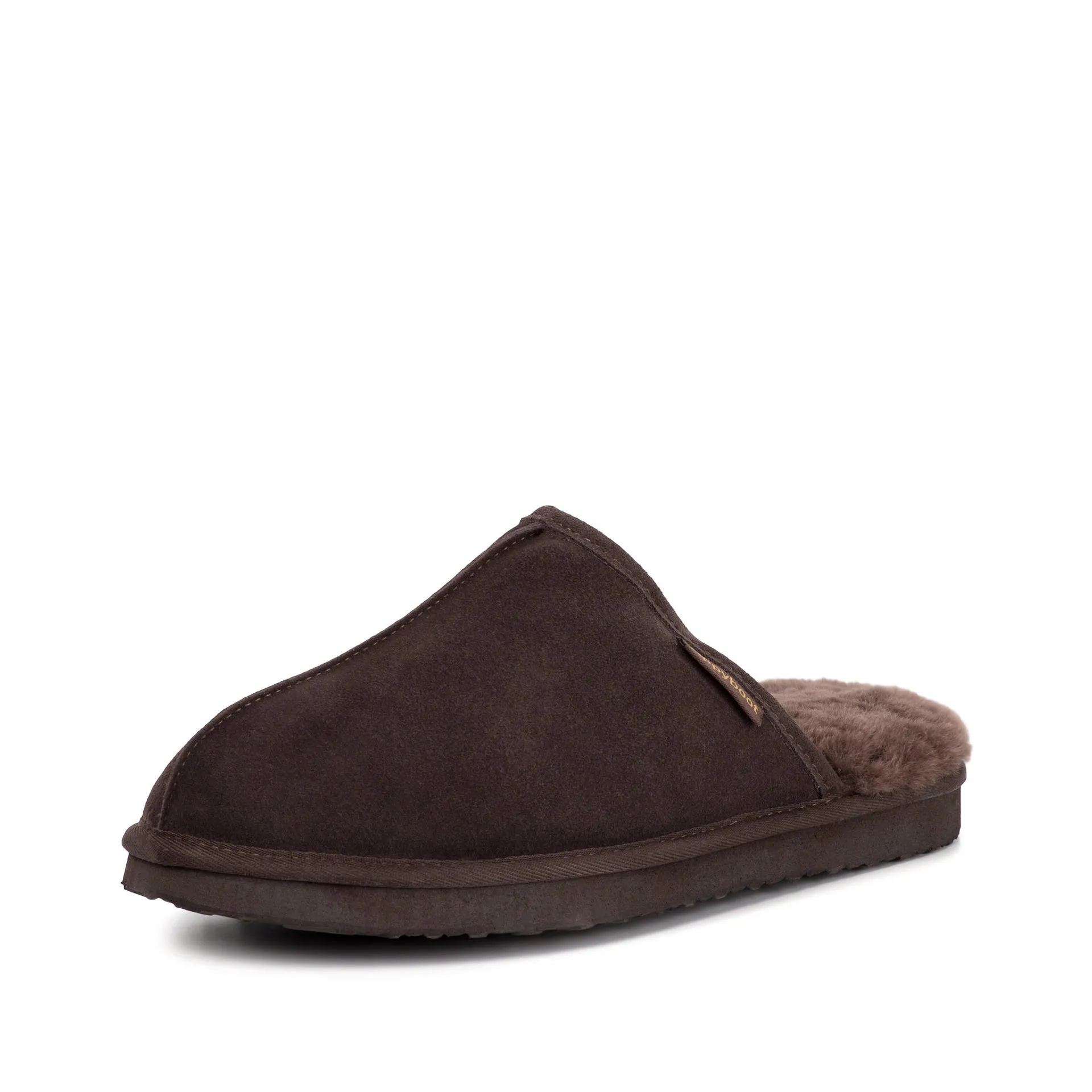 ALLEN CHOCOLATE SHEEPSKIN SLIPPER MULE