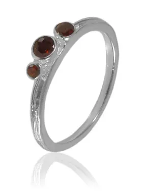 Amazon Three Stone Stacking Ring Garnet