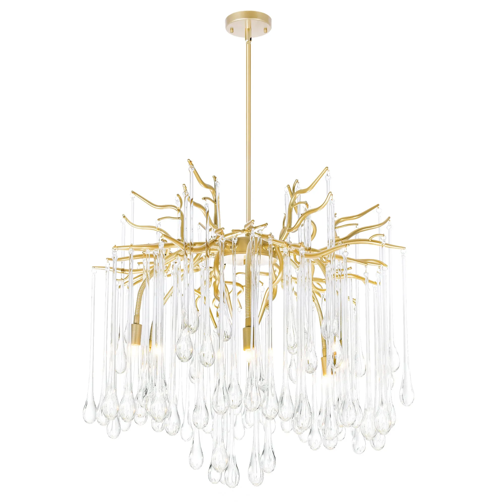 ANITA 6 LIGHT CHANDELIER-GOLD LEAF