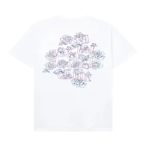 Anti Social Social Club Roses Outline Tee White Pink