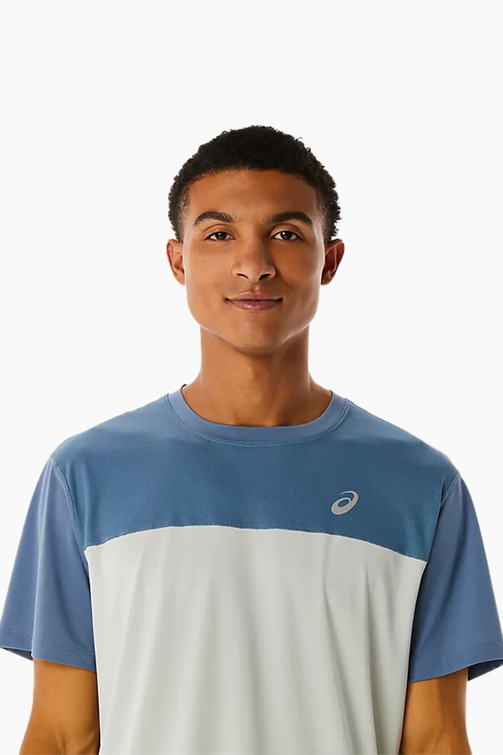 ASICS Men's Race SS Top in Steel Blue/Light Sage