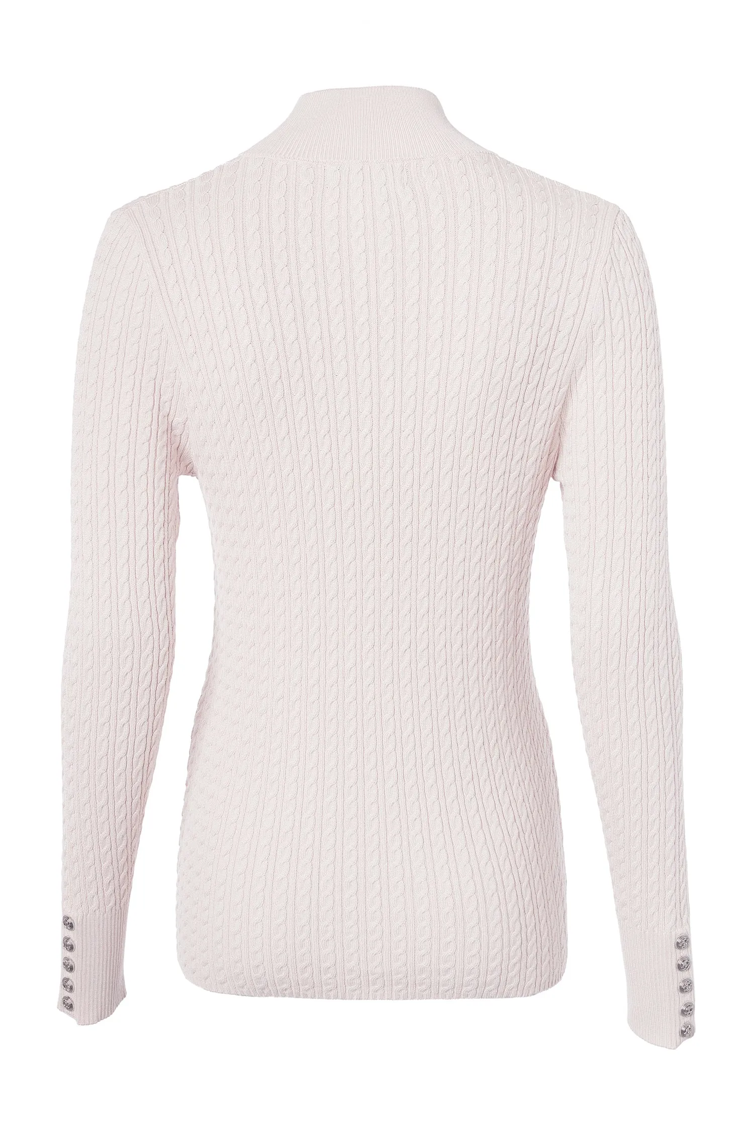 Ava Half Zip Knit (Soft Pink)