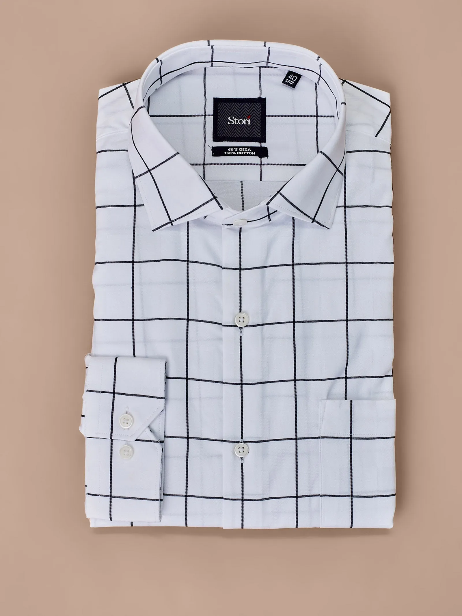 Black Checked Giza Formal Shirt