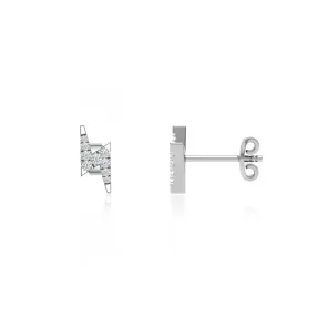 BLAISE - Lightning Bolt Petite Lab Diamond Earrings 18k White Gold