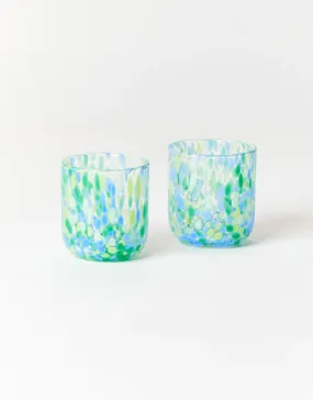 Bonnie and Neil - Glass Tumbler Dots Confetti Blue Set of 2