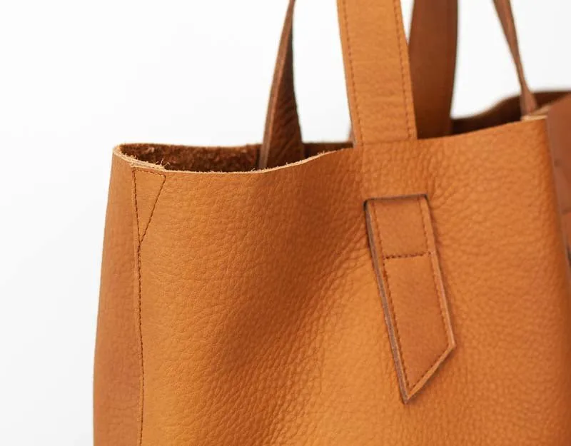 Calisto tote bag - Copper brown leather