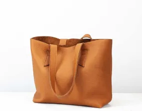 Calisto tote bag - Copper brown leather