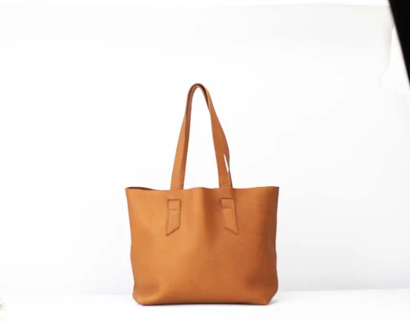 Calisto tote bag - Copper brown leather