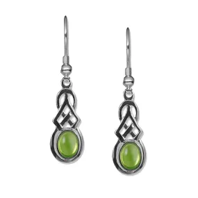 Celtic Knot Peridot Earrings - Oval Peridot August Birthstone