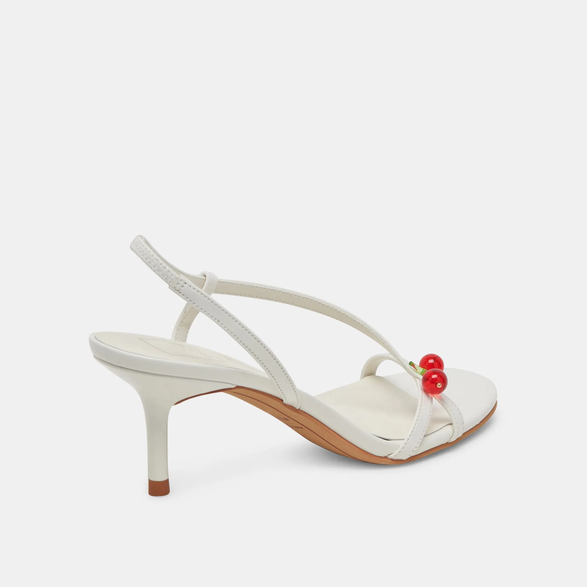 CERISE HEELS WHITE PATENT STELLA