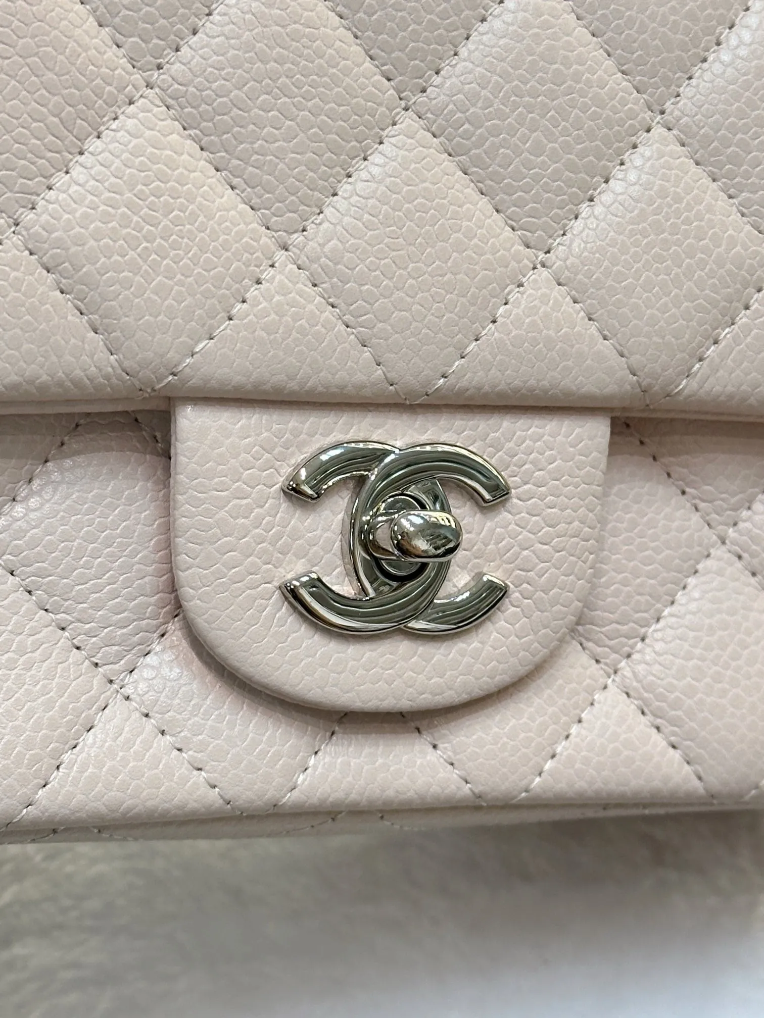 Chanel Mini Rectangular Classic Quilted Caviar Sakura Pink SHW 14C