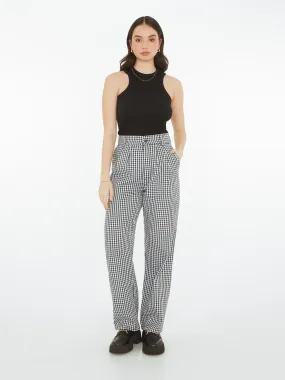 Cinnamon Relaxed Trousers in Black & White Check