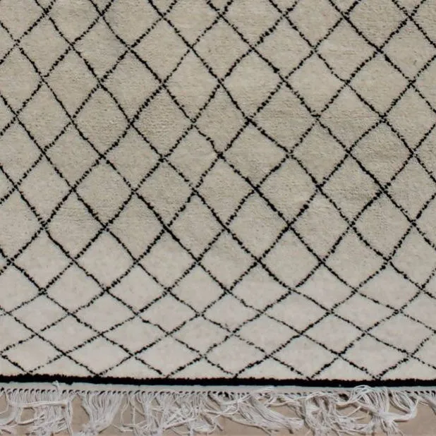 Classic Black and White Beni Ourain Moroccan Carpet