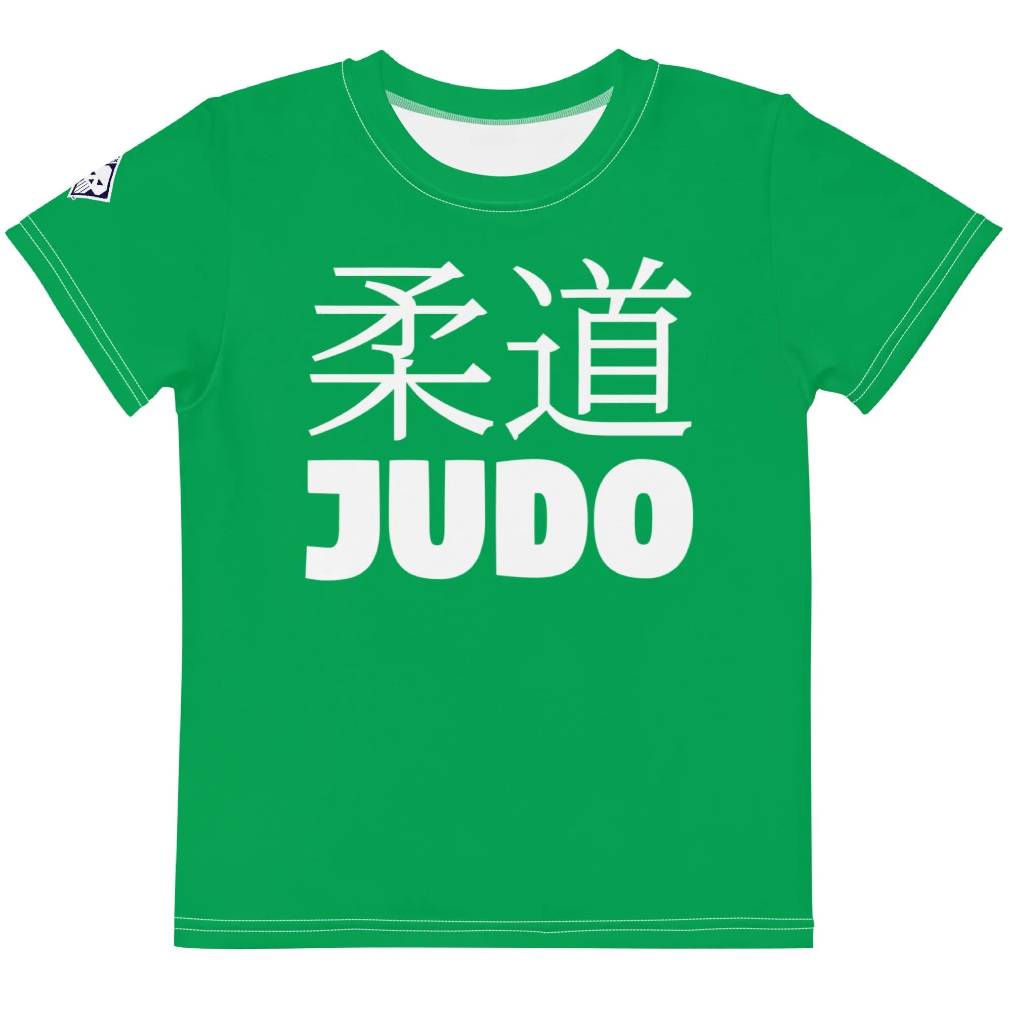 Comfortable Mobility: Girl's Short Sleeve Classic Judo Rash Guard - Jade