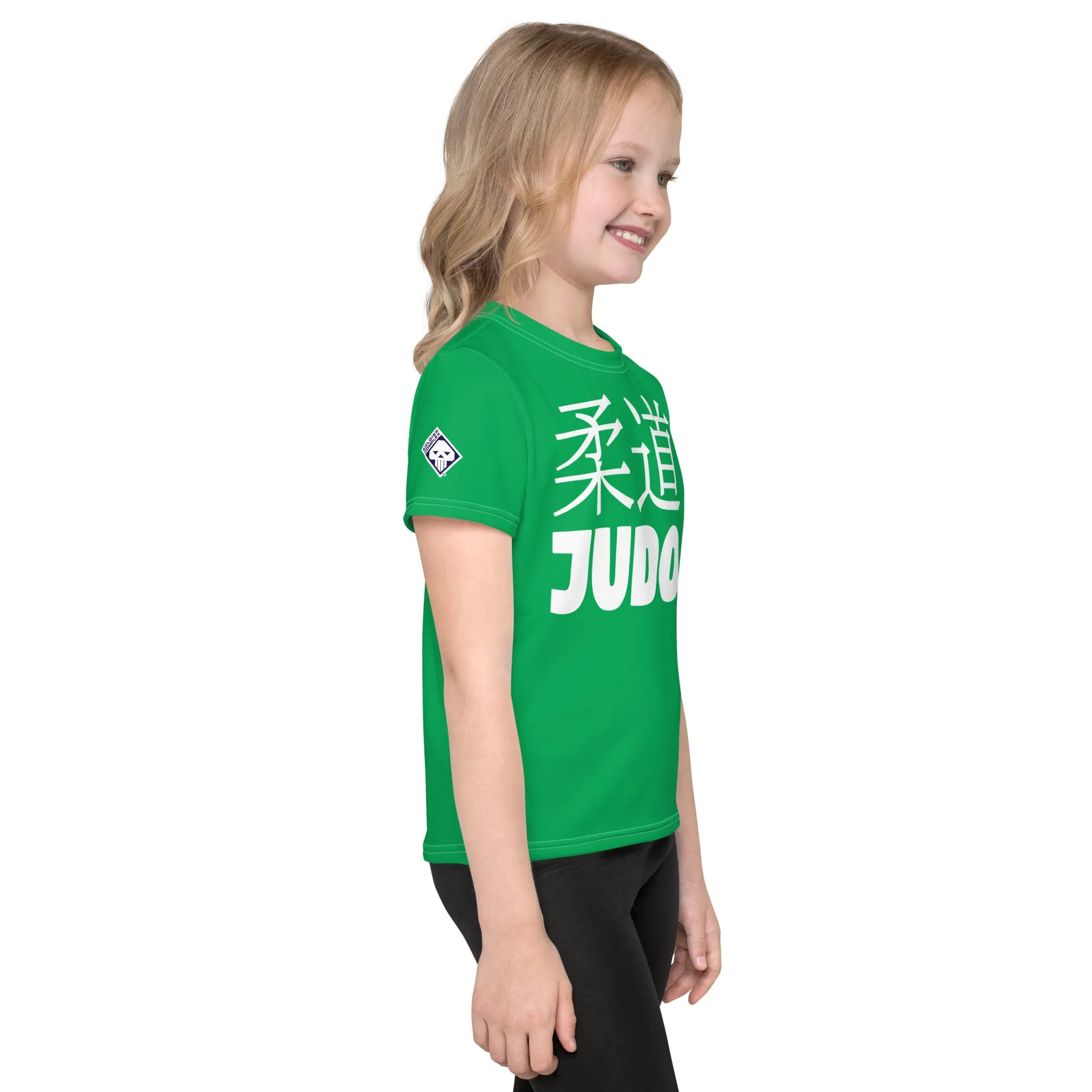 Comfortable Mobility: Girl's Short Sleeve Classic Judo Rash Guard - Jade