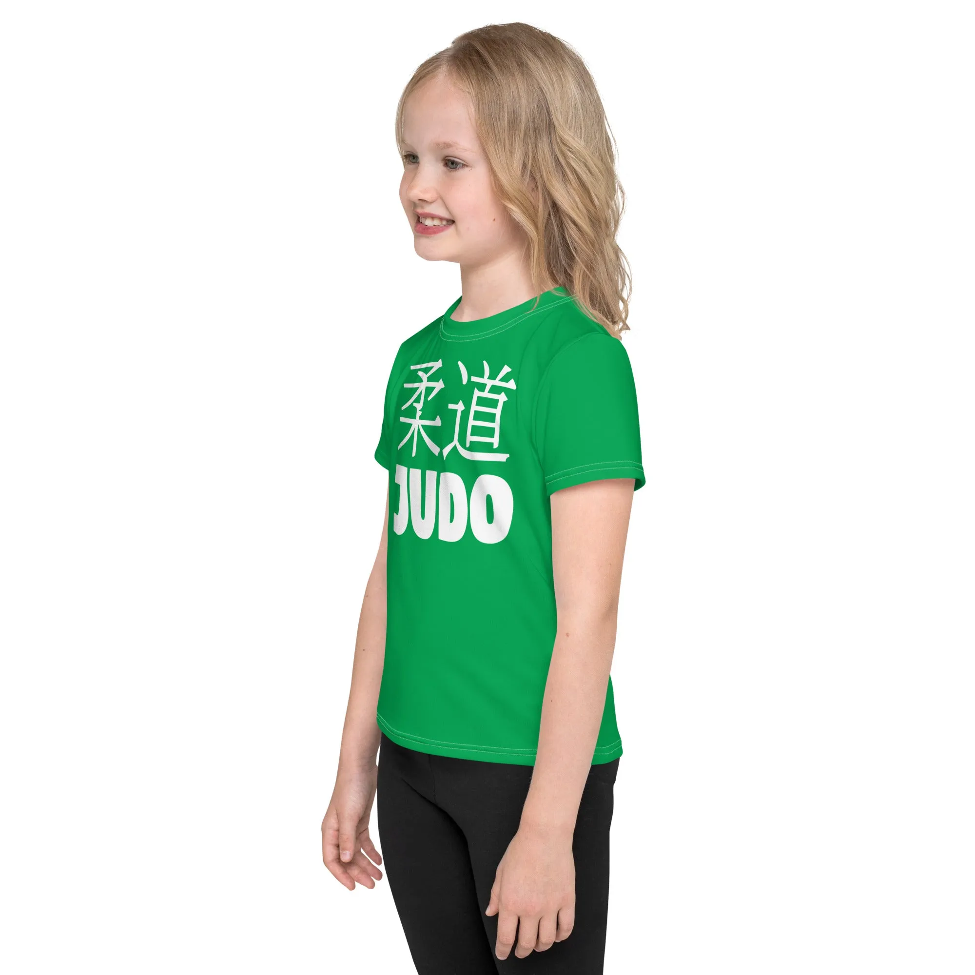 Comfortable Mobility: Girl's Short Sleeve Classic Judo Rash Guard - Jade