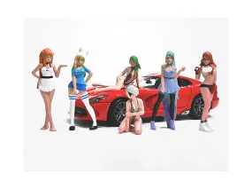 Cosplay Girls 6 piece Figure Set for 1/18 Scale Models by American Diorama