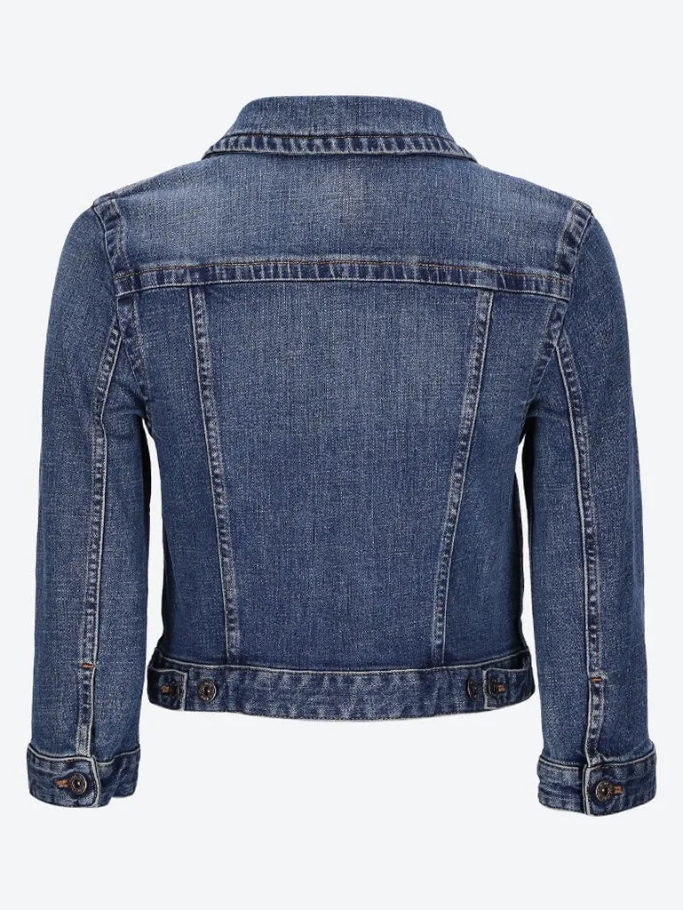 Cropped stretch denim jacket