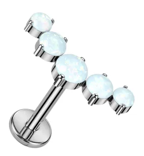 Curve White Opalite Titanium Internally Threaded Labret