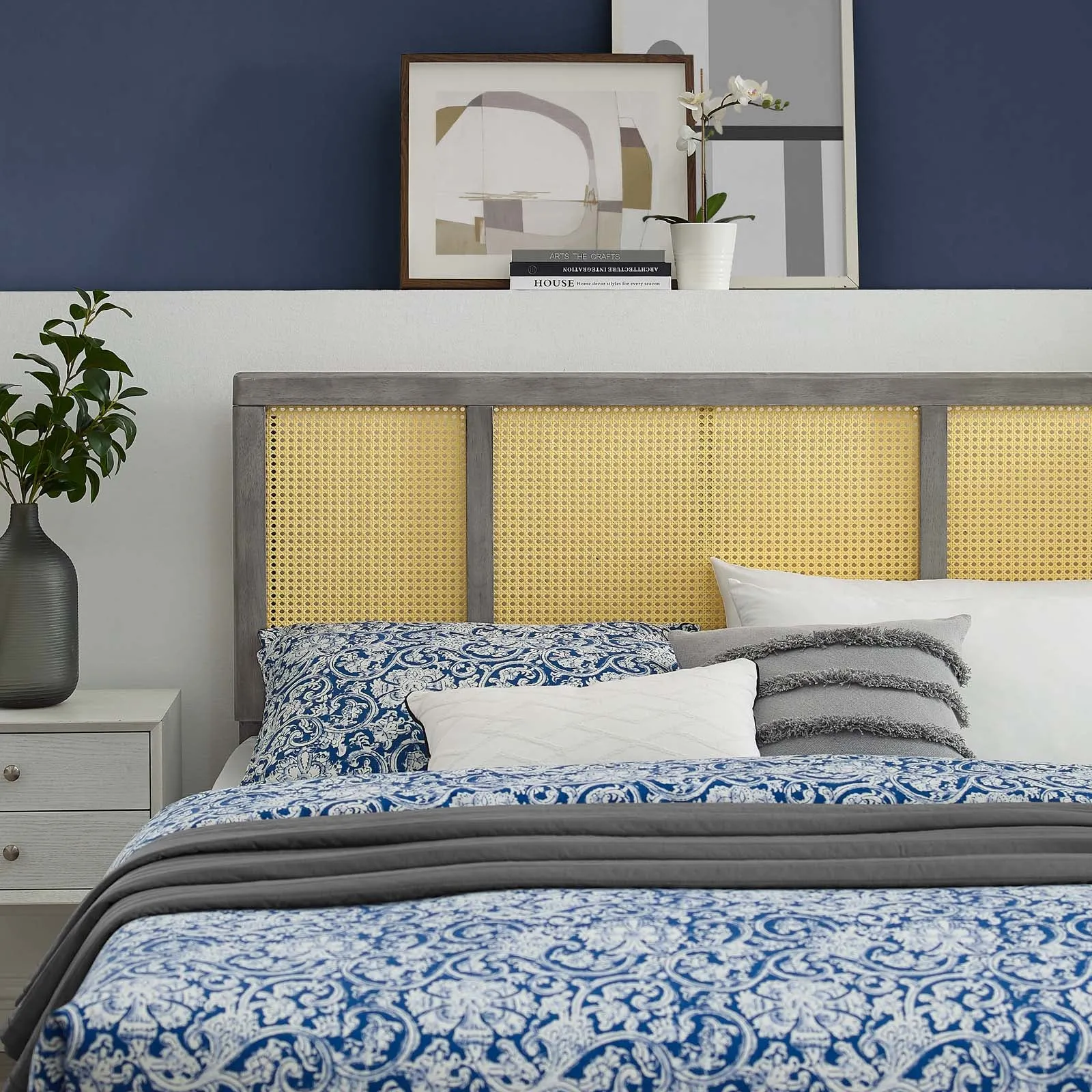 Delmare Cane Full Headboard