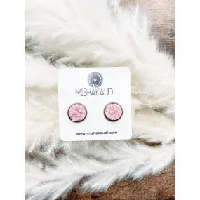 Druzy Earring - Pink Quartz