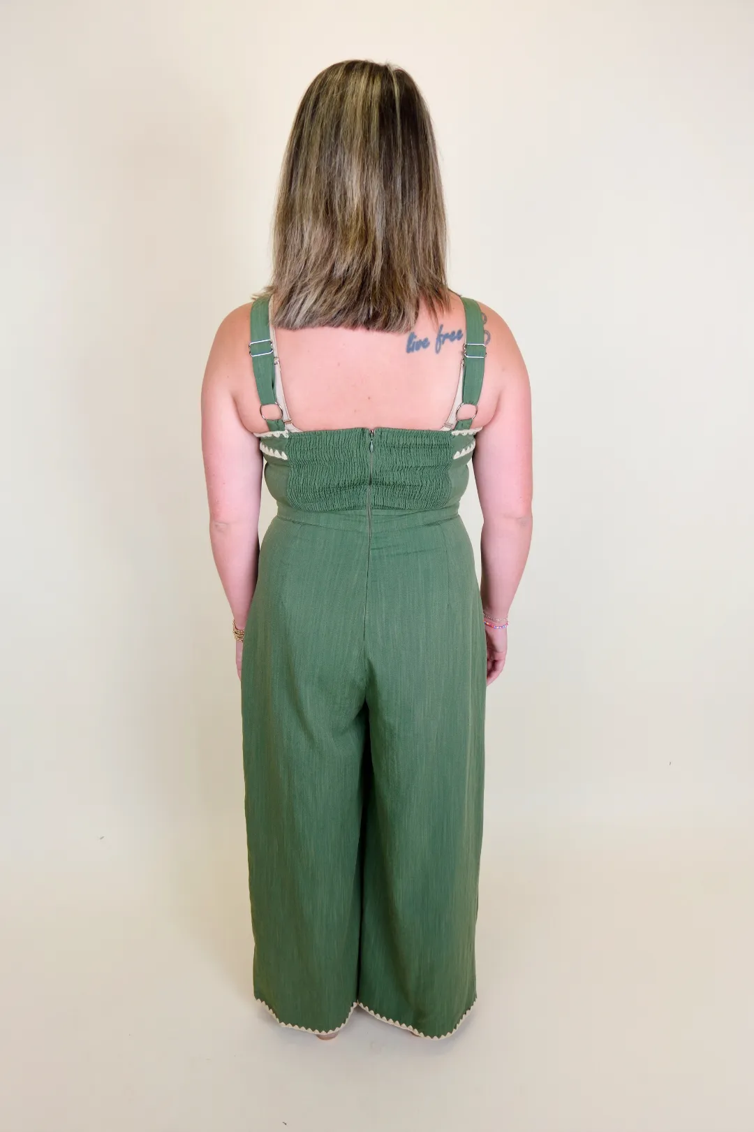 Evenings In Olive Jumpsuit