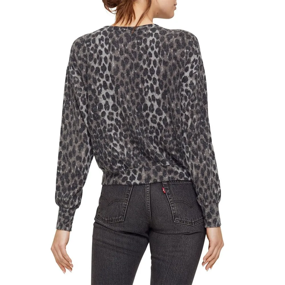 Gigi Snow Leopard Brushed Jersey Top