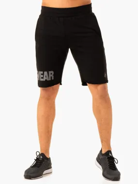 Heritage Fleece Track Shorts - Black