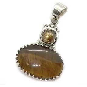 Jagged Tiger Eye Double Pendant