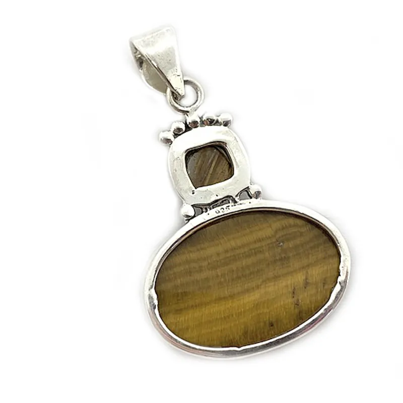 Jagged Tiger Eye Double Pendant