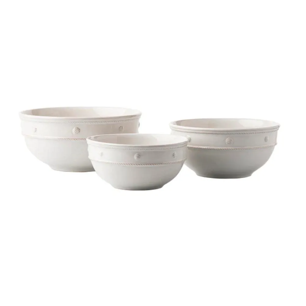 Juliska Berry & Thread Whitewash Nesting Serving Bowl Set/3pc