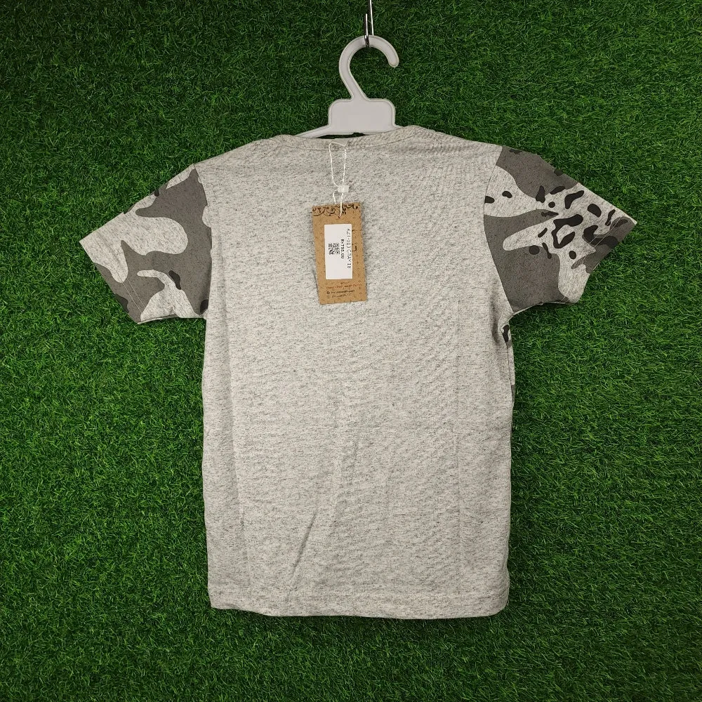 Kids Grey Camouflage T Shirt