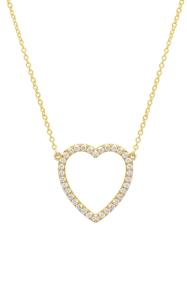 LARGE DIAMOND OPEN HEART NECKLACE