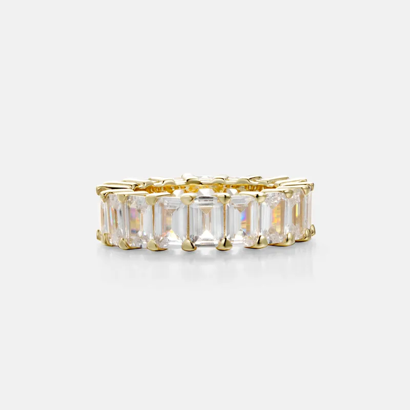 Lev Baguette Cut Gold Vermeil Eternity Ring