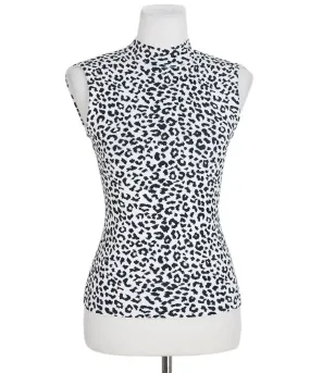 Lippes Black & White Animal Print Top sz 4