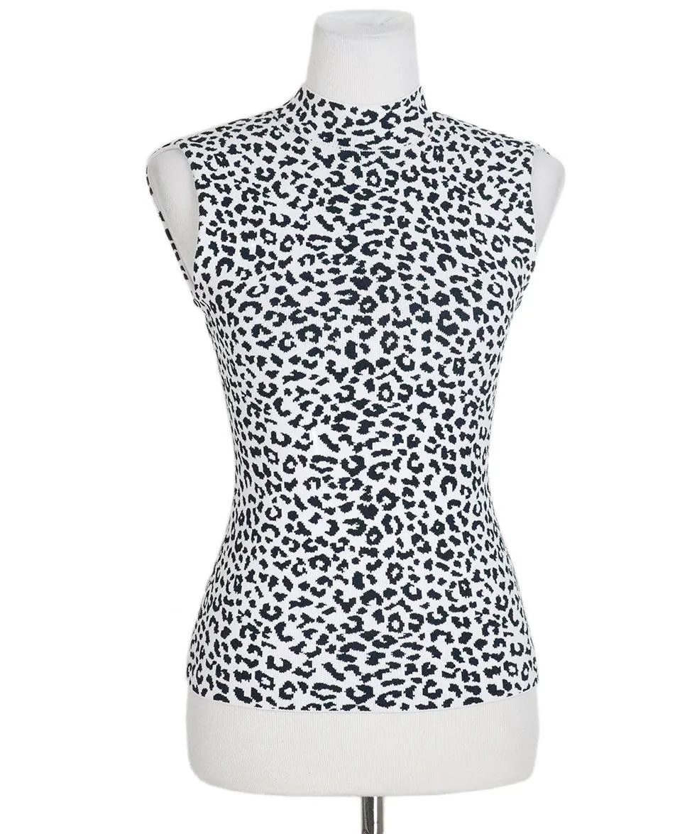 Lippes Black & White Animal Print Top sz 4