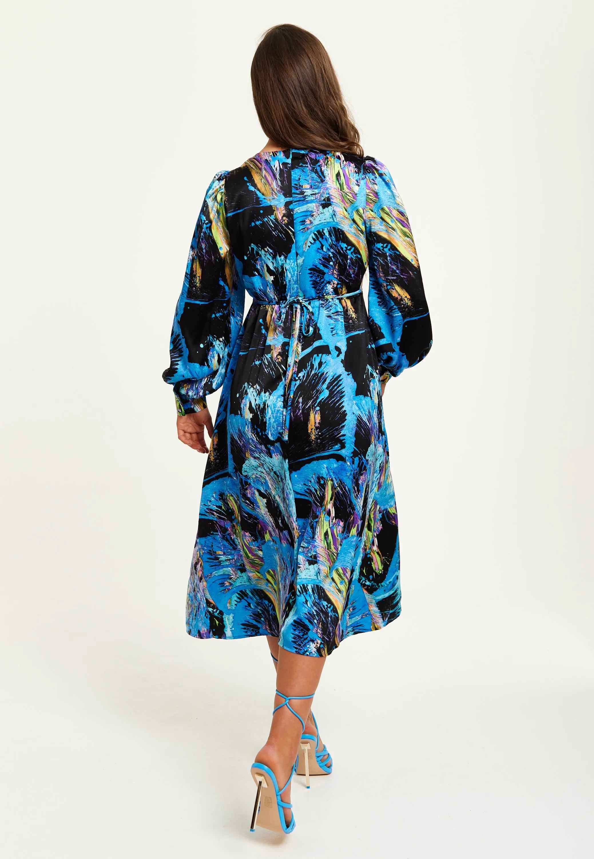 Liquorish Multicolour Abstract Print Midi Dress