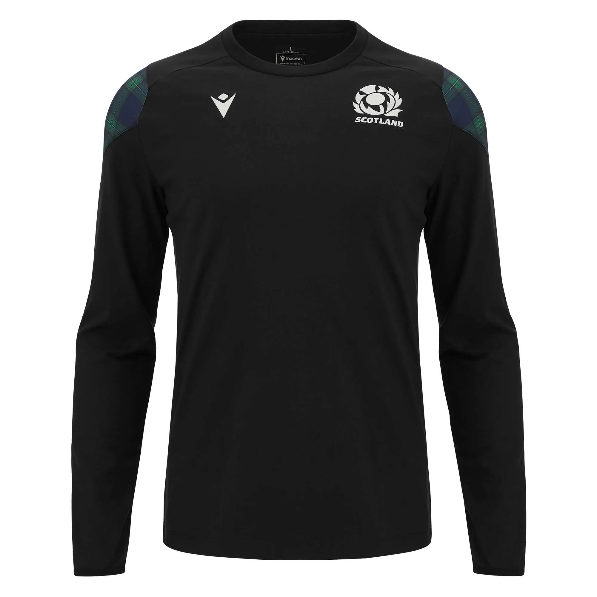 Macron Men's Scotland Rugby Long Sleeve T-Shirt 23/24 - Black