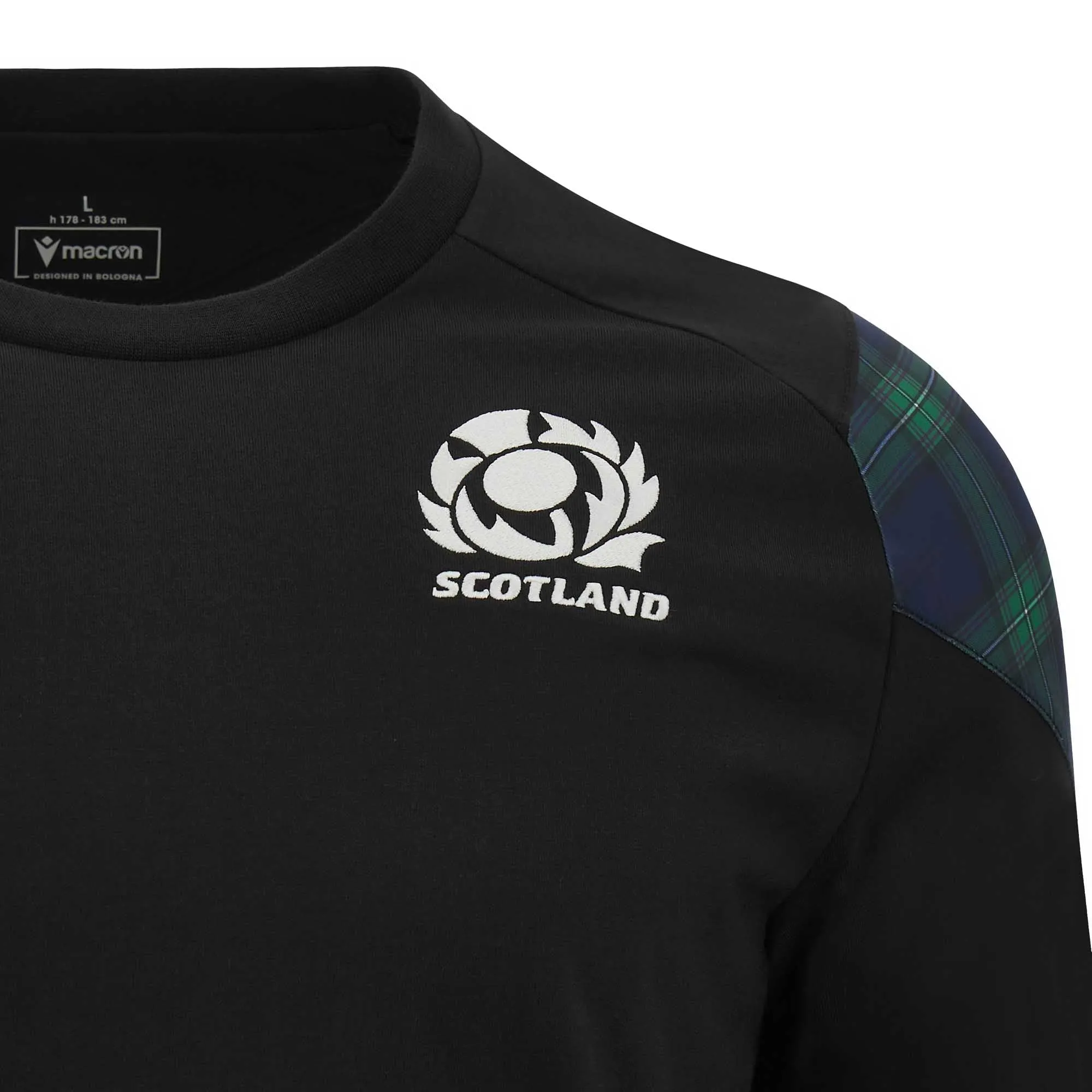 Macron Men's Scotland Rugby Long Sleeve T-Shirt 23/24 - Black