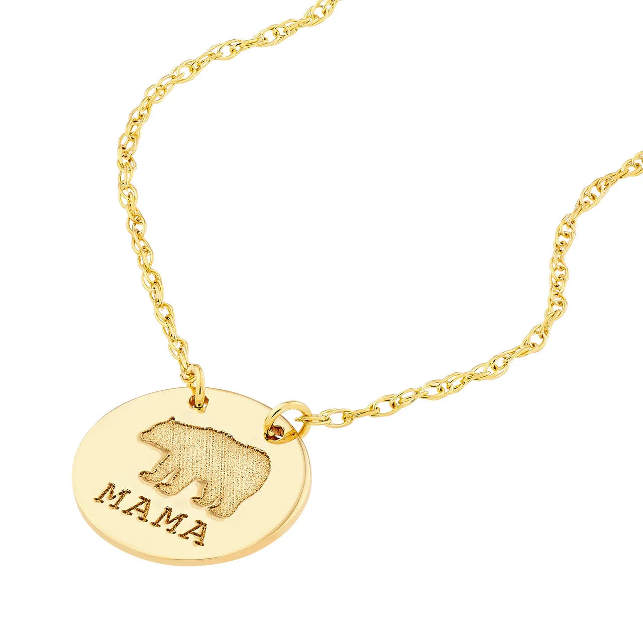 Mama Bear Mini Disc Adjustable Necklace