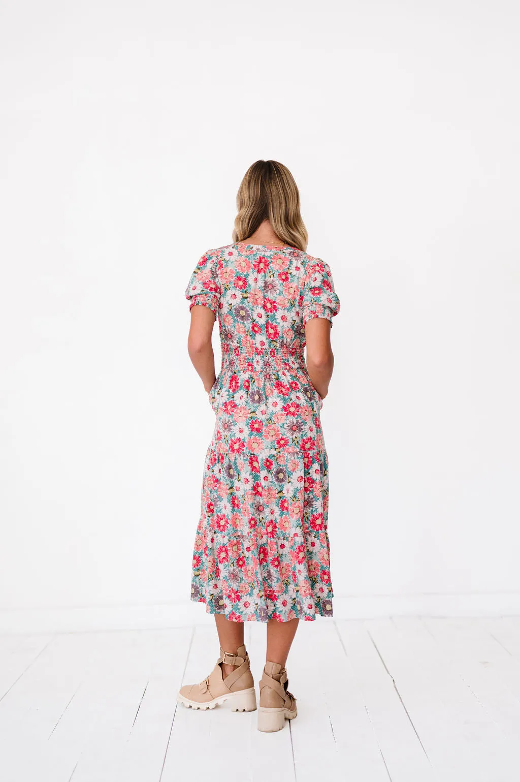 Margo Dress in Floral Teal