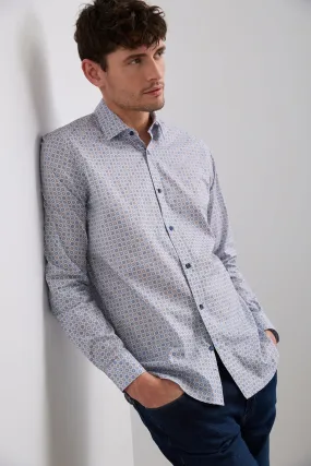 Micro Pattern Semi-Fitted Shirt