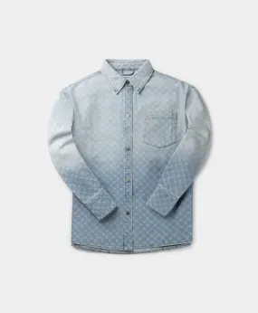 Mid Blue Zella Monogram Denim Longsleeve Shirt